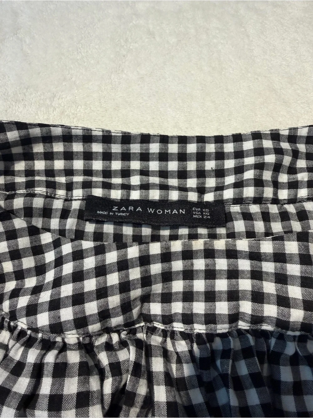 Zara gingham blouse